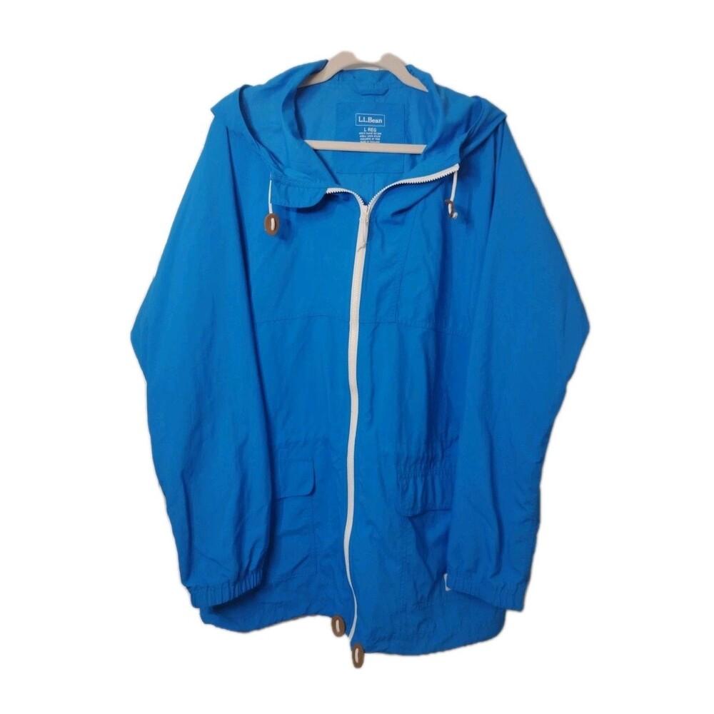 LL Bean Cordura Classic Full Zip Jacket Nautical Blue Size L (Read)